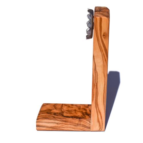 Olive wood magnetic soap holder with soap