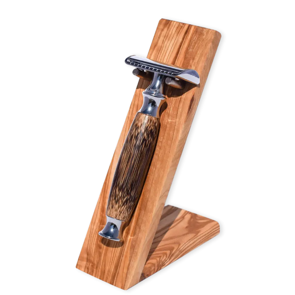 Rasierhalter aus Olivenholz